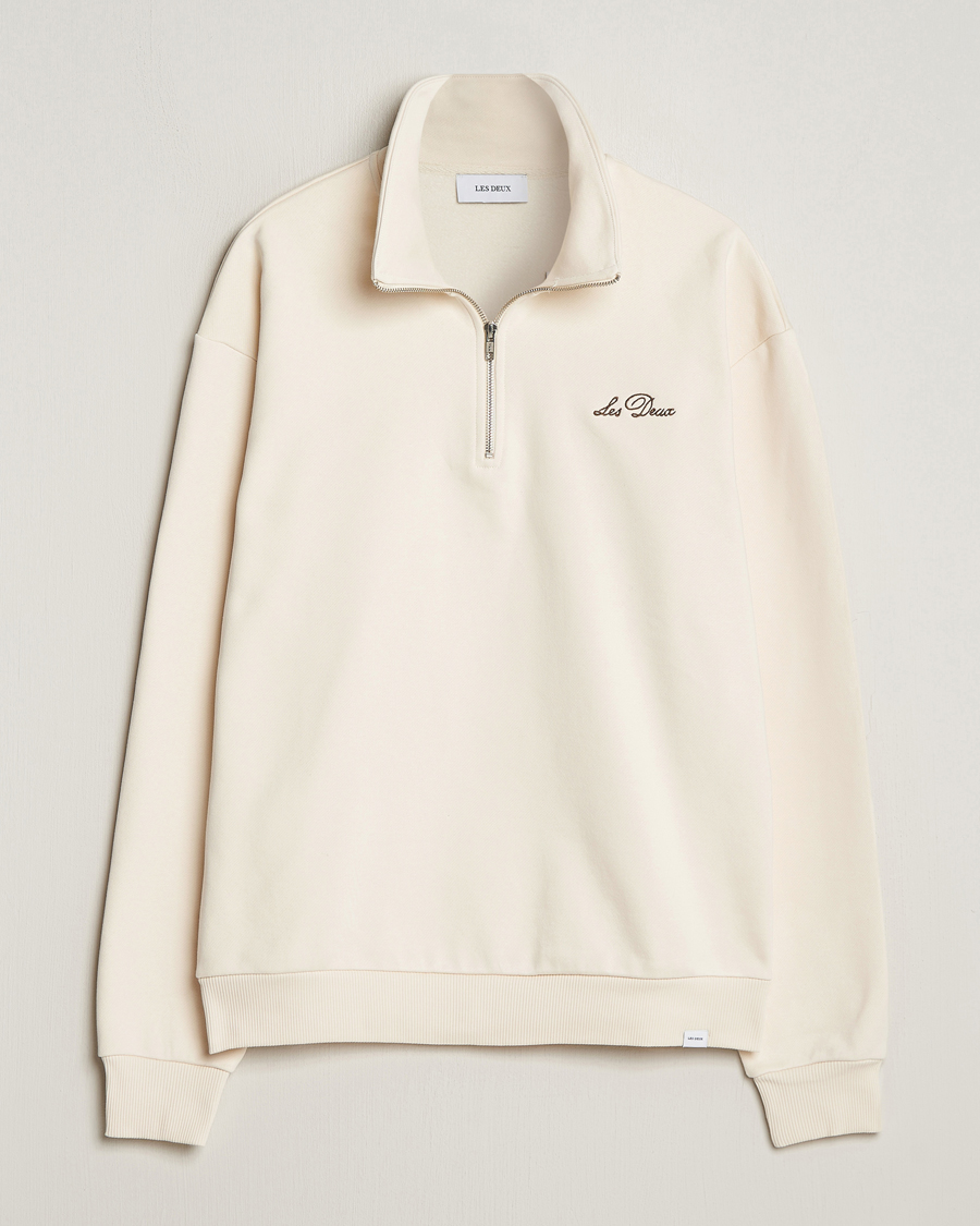 Herre | Trøjer | LES DEUX | Crew Half Zip Sweatshirt Light Ivory
