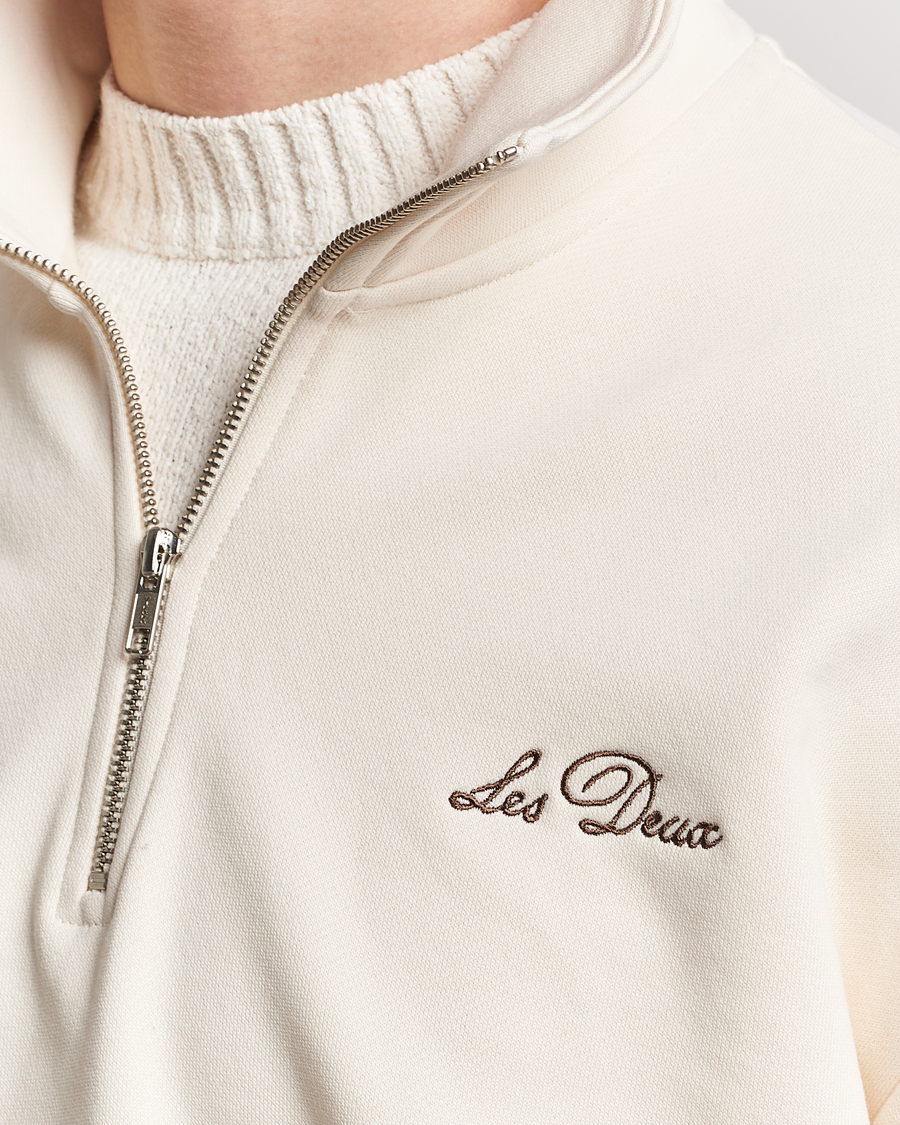 Herre | Trøjer | LES DEUX | Crew Half Zip Sweatshirt Light Ivory