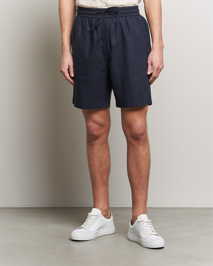 Herr | LES DEUX | LES DEUX | Otto Linen Shorts Dark Navy