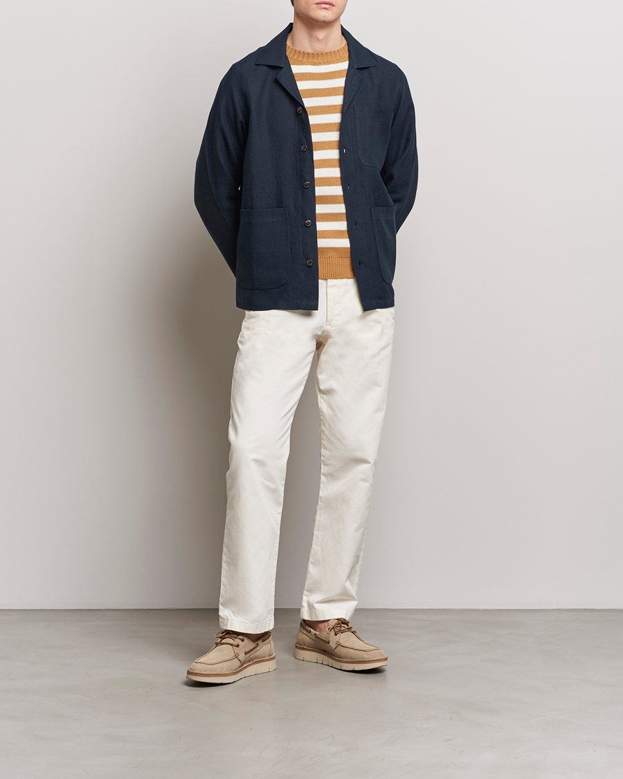Herre | Skjorter | Peregrine | Grange Linen Shacket Navy
