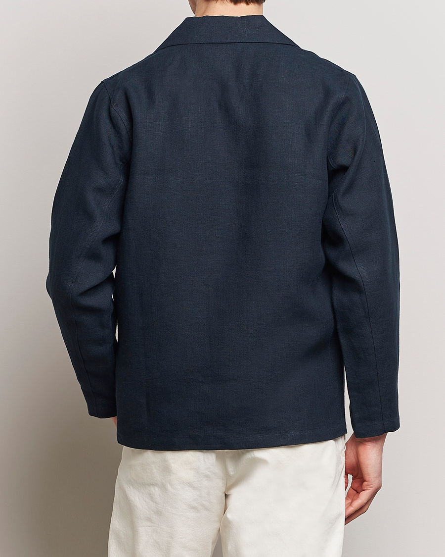 Herre | Skjorter | Peregrine | Grange Linen Shacket Navy