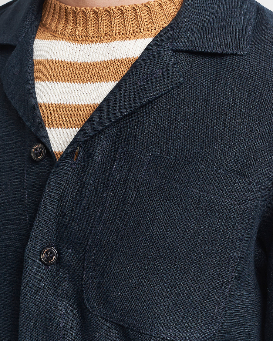 Herre | Skjorter | Peregrine | Grange Linen Shacket Navy