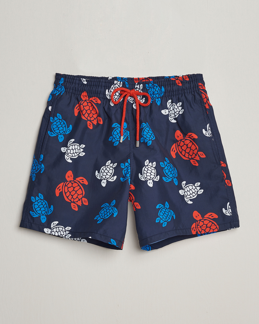 Herre | Badebukser | Vilebrequin | Moorea Printed Swimshorts Bleu Marine