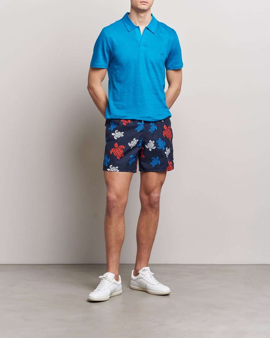 Herre | Badebukser | Vilebrequin | Moorea Printed Swimshorts Bleu Marine