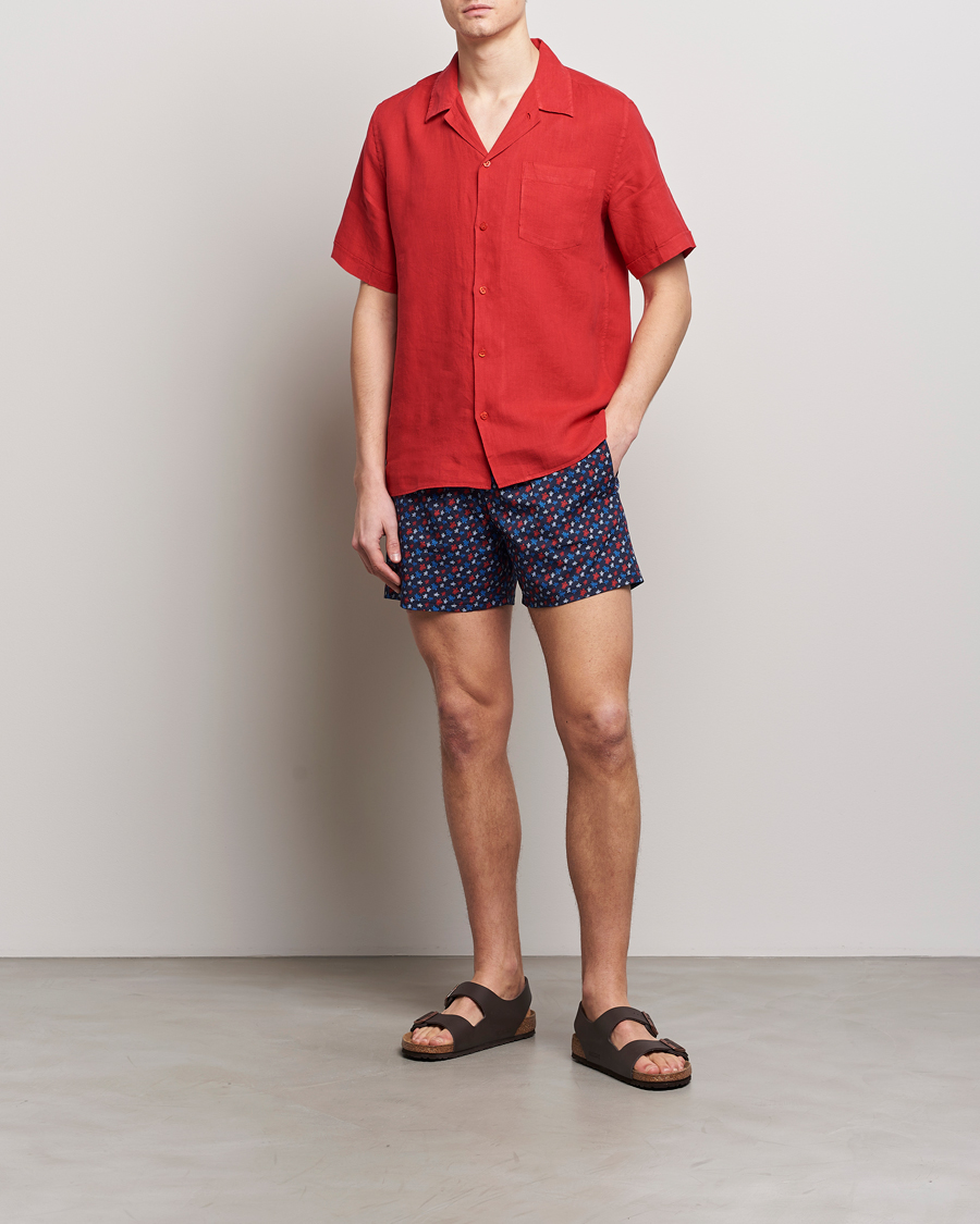Herre | Badebukser | Vilebrequin | Moorea Printed Swimshorts Bleu Marine