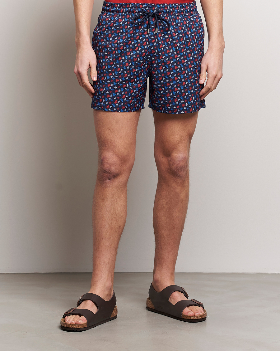 Herre | Tøj | Vilebrequin | Moorea Printed Swimshorts Bleu Marine