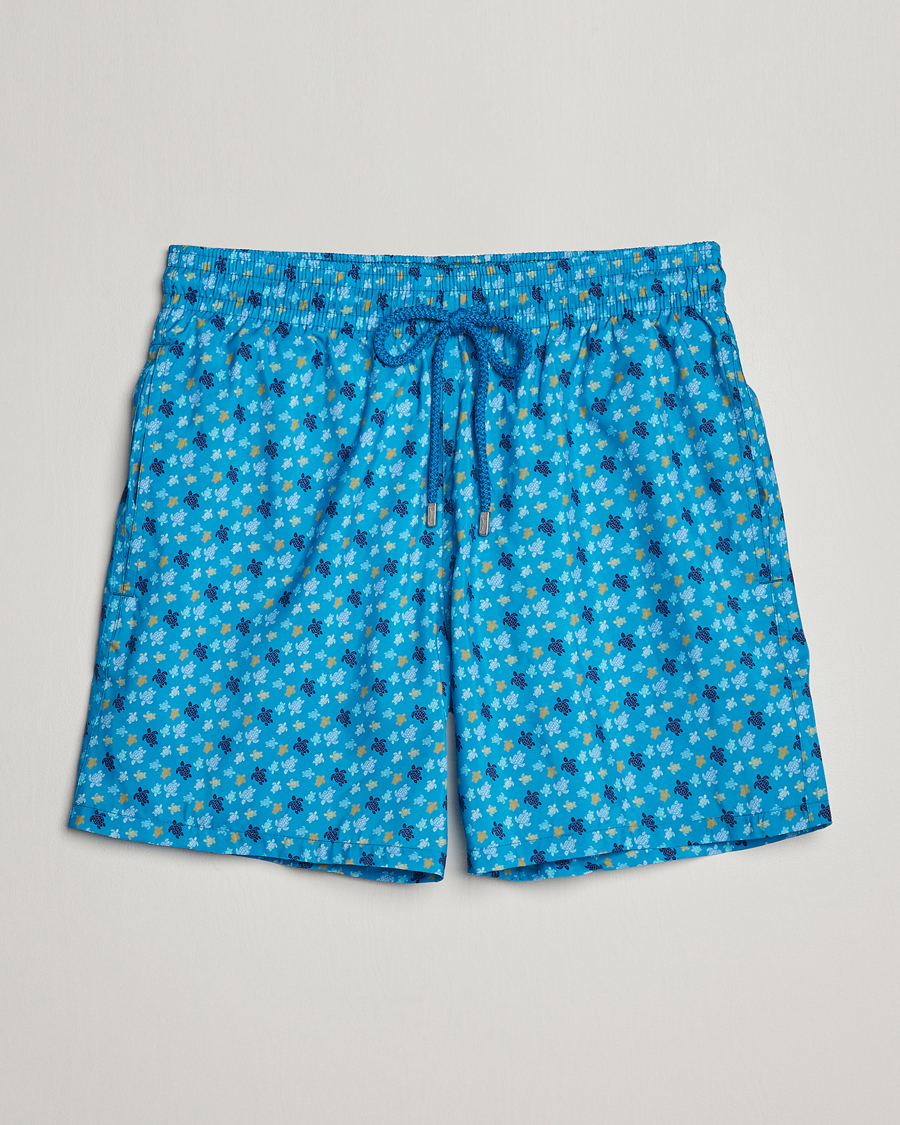Herre | Badebukser | Vilebrequin | Mahina Printed Swimshorts Bleu Hawaii