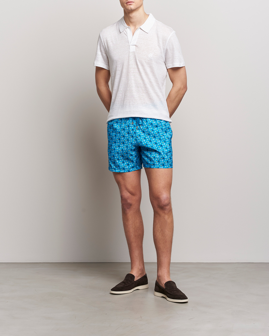 Herre | Badebukser | Vilebrequin | Mahina Printed Swimshorts Bleu Hawaii