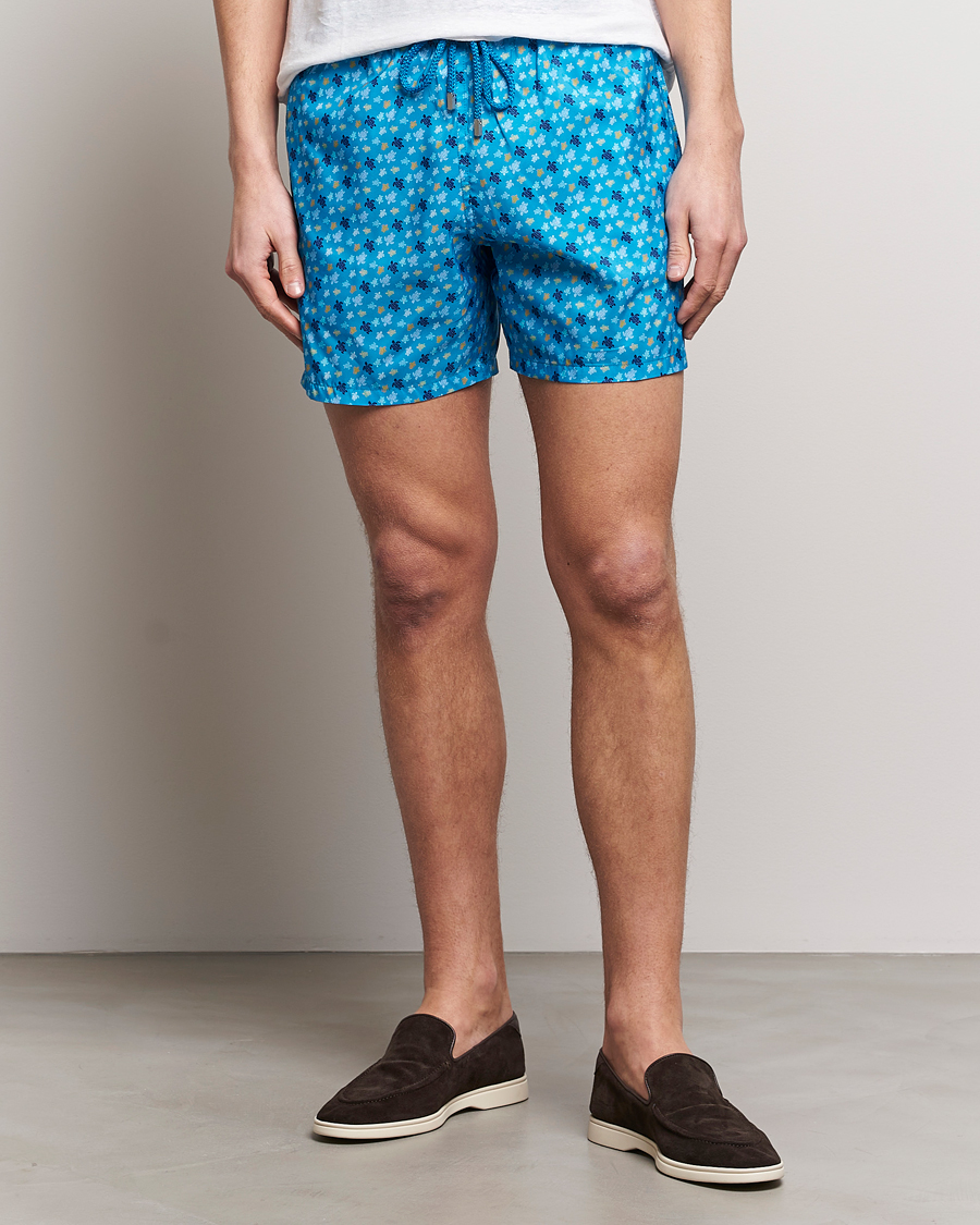 Herr | Kläder | Vilebrequin | Mahina Printed Swimshorts Bleu Hawaii