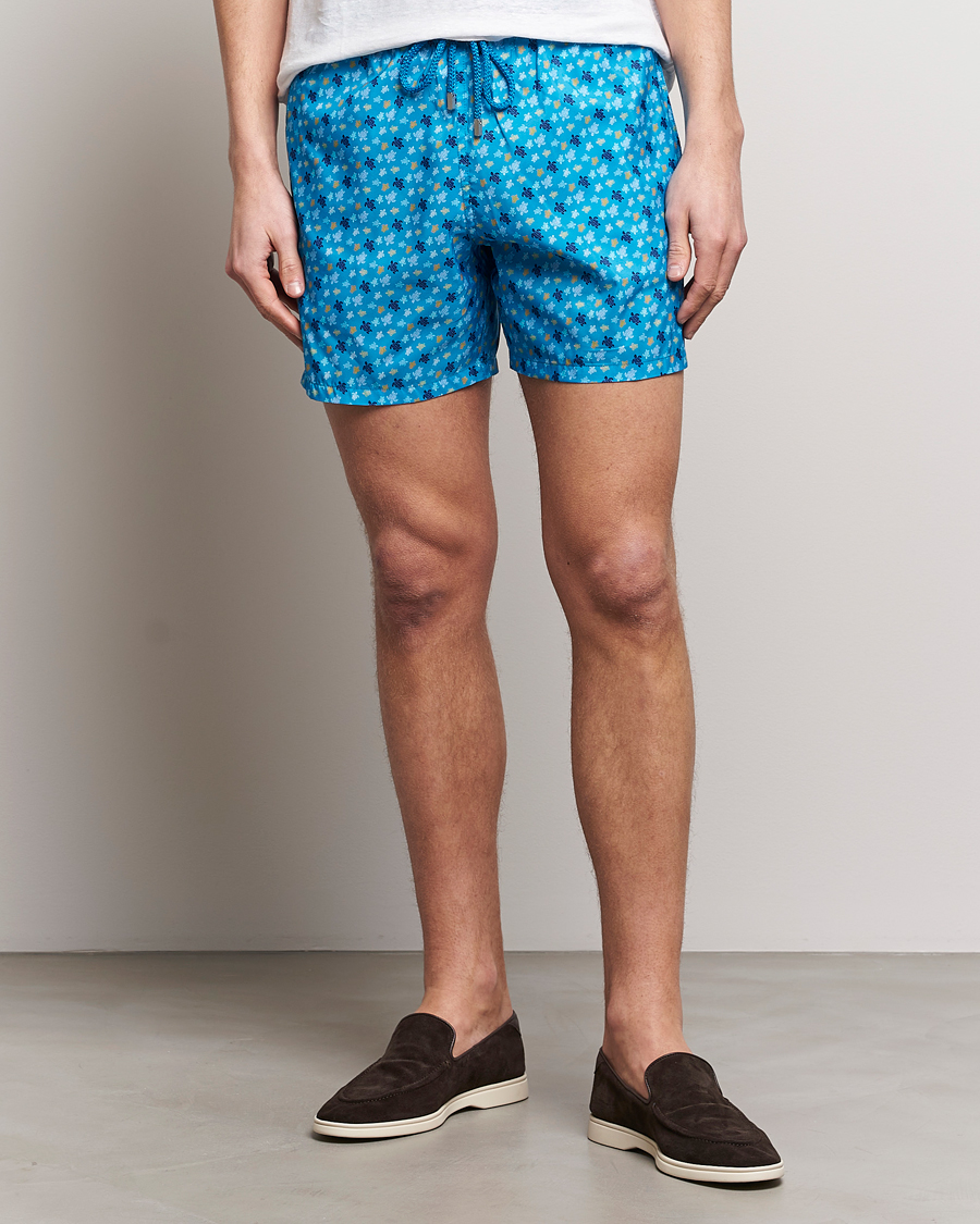 Herre | Badebukser | Vilebrequin | Mahina Printed Swimshorts Bleu Hawaii