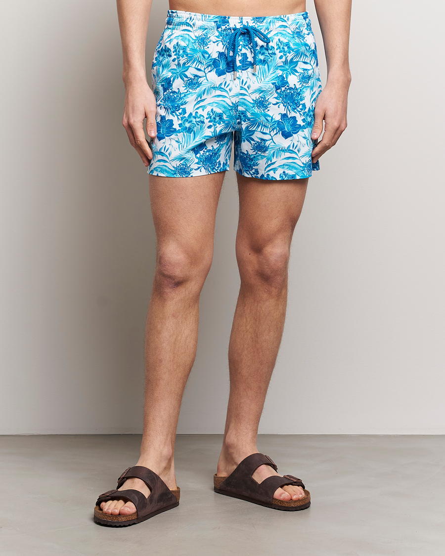 Herre | Badebukser | Vilebrequin | Moorise Printed Swimshorts Blanc