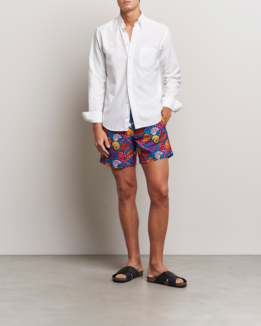 Herre | Badebukser | Vilebrequin | Moorea Printed Swimshorts Bleu Marine