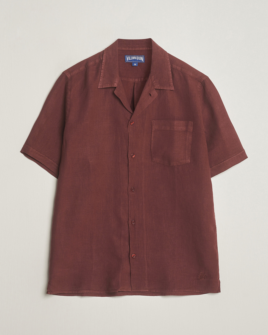 Herre | Skjorter | Vilebrequin | Carhli Resort Short Sleeve Shirt Acajou