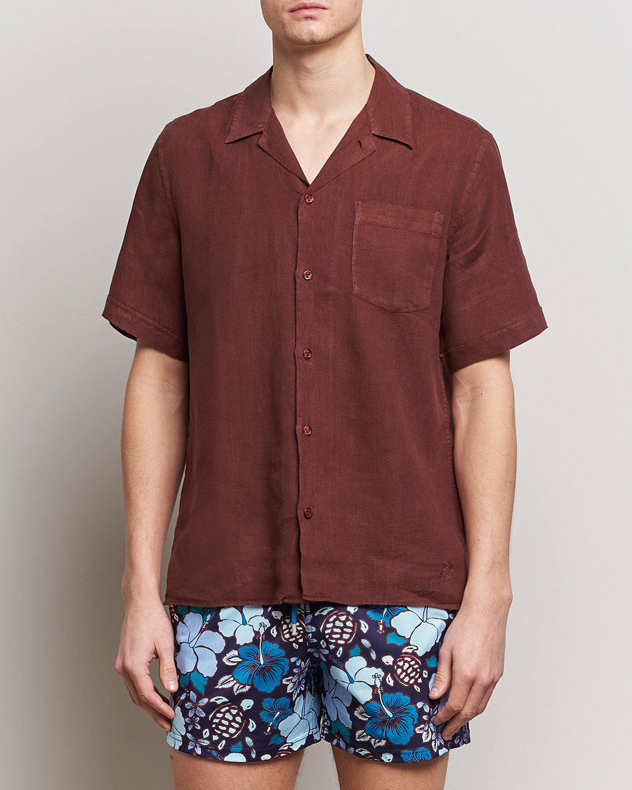 Herr |  | Vilebrequin | Carhli Resort Short Sleeve Shirt Acajou