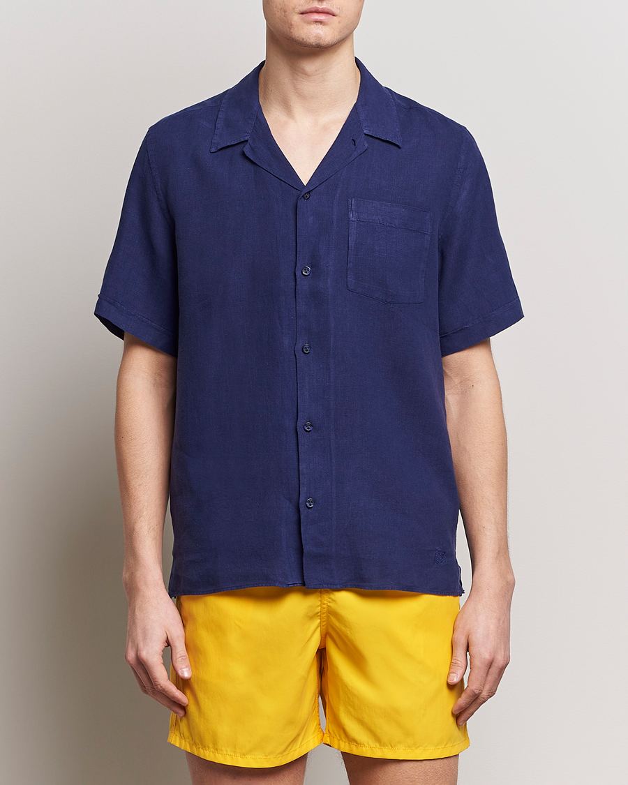 Herre |  | Vilebrequin | Carhli Resort Short Sleeve Shirt Minuit