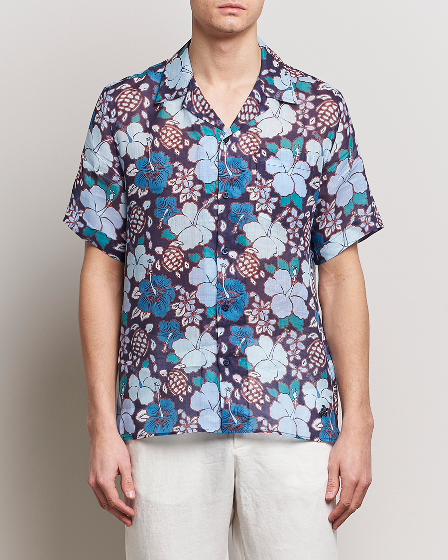 Herr | Vilebrequin | Vilebrequin | Carhli Resort Short Sleeve Shirt Minuit