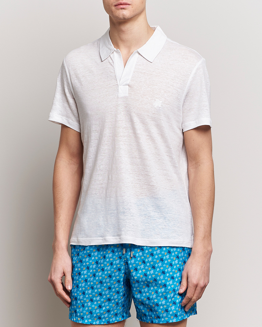 Herre |  | Vilebrequin | Pyramid Linen Jersey Polo Blanc