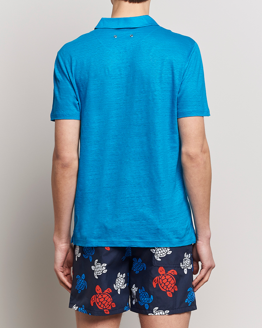 Herre | Polotrøjer | Vilebrequin | Pyramid Linen Jersey Polo Bleu Hawaii