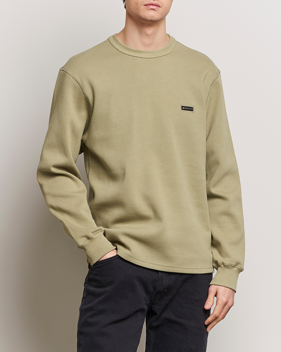 Herr |  | Belstaff | Tarn Long Sleeve Waffle Sweatshirt  Aloe