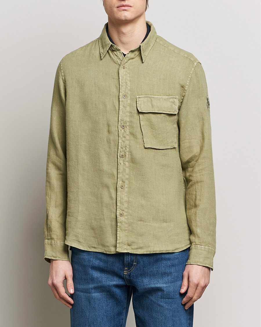 Herre | Tøj | Belstaff | Scale Linen Pocket Shirt Aloe