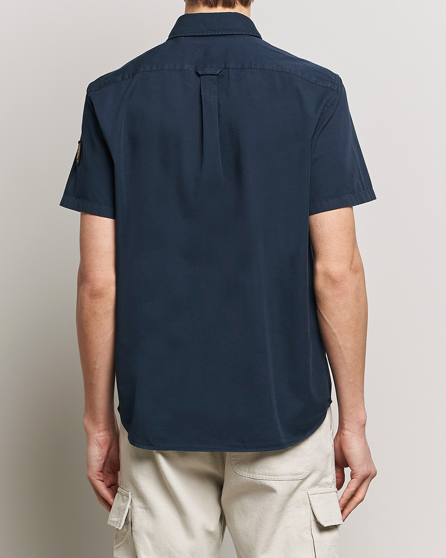 Herre | Skjorter | Belstaff | Scale Short Sleeve Cotton Shirt Dark Ink