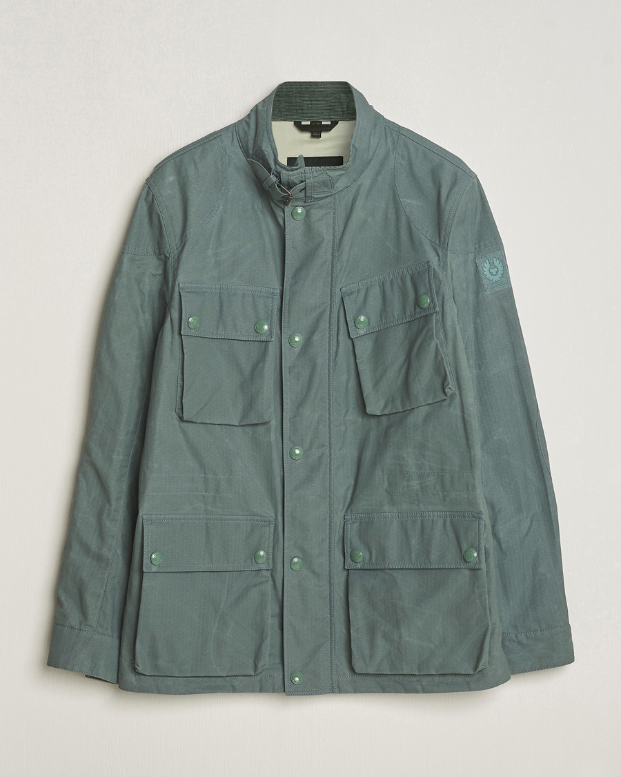 Herre | Jakker | Belstaff | Landsport Dry Wax Fieldmaster Mineral Green