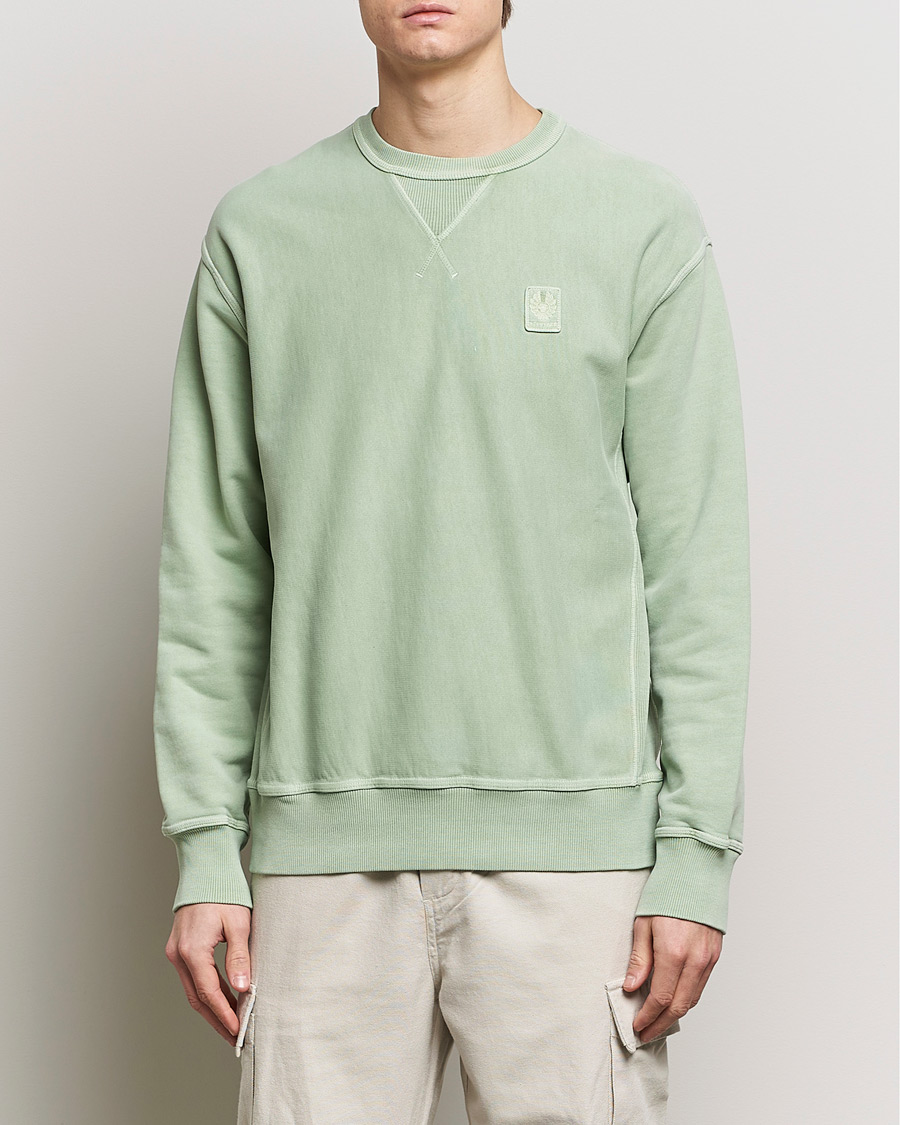 Herre | Sweatshirts | Belstaff | Outliner Cotton Crew Neck Echo Green