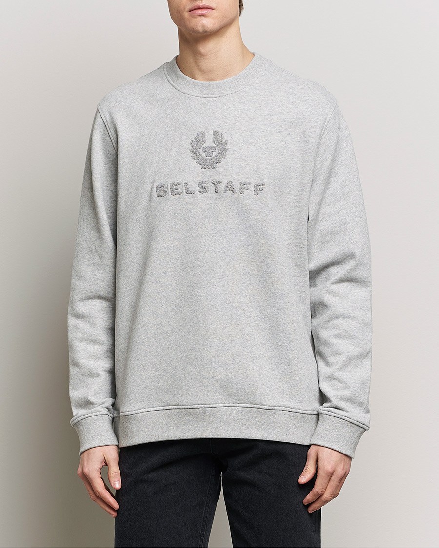 Herre | Udsalg tøj | Belstaff | Varsity Logo Sweatshirt Old Silver Heather