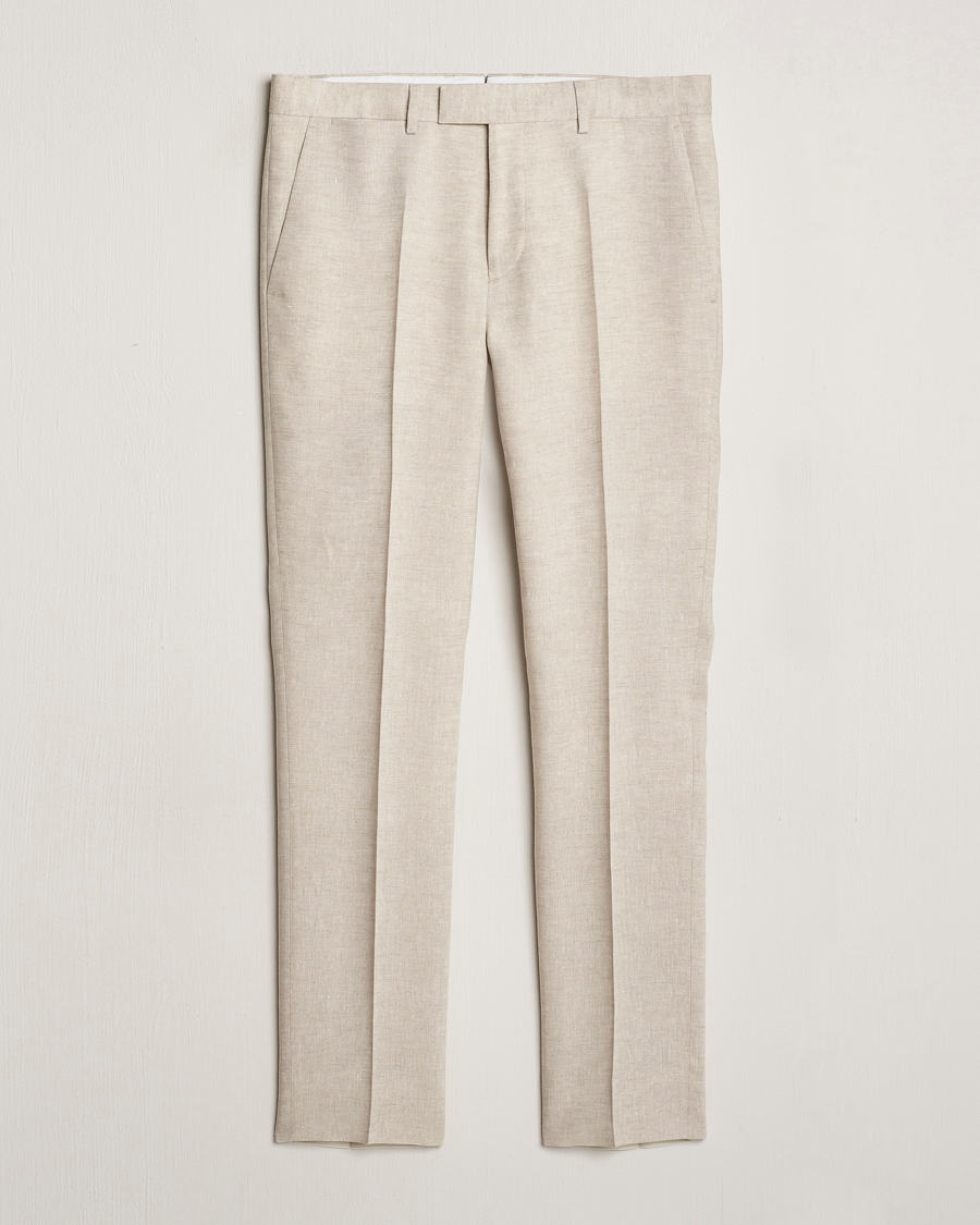 Herre | Bukser | J.Lindeberg | Grant Super Linen Trousers Moonbeam