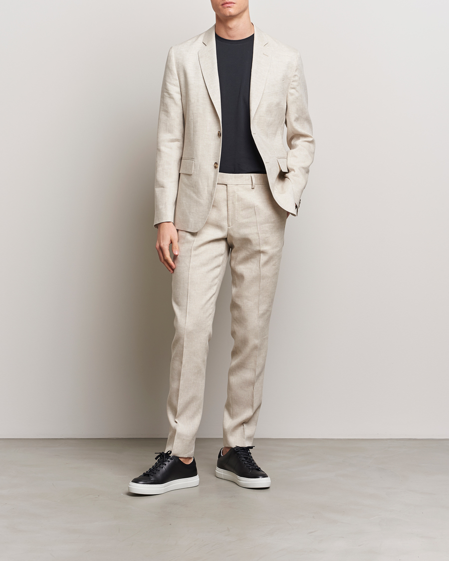 Herre | Bukser | J.Lindeberg | Grant Super Linen Trousers Moonbeam