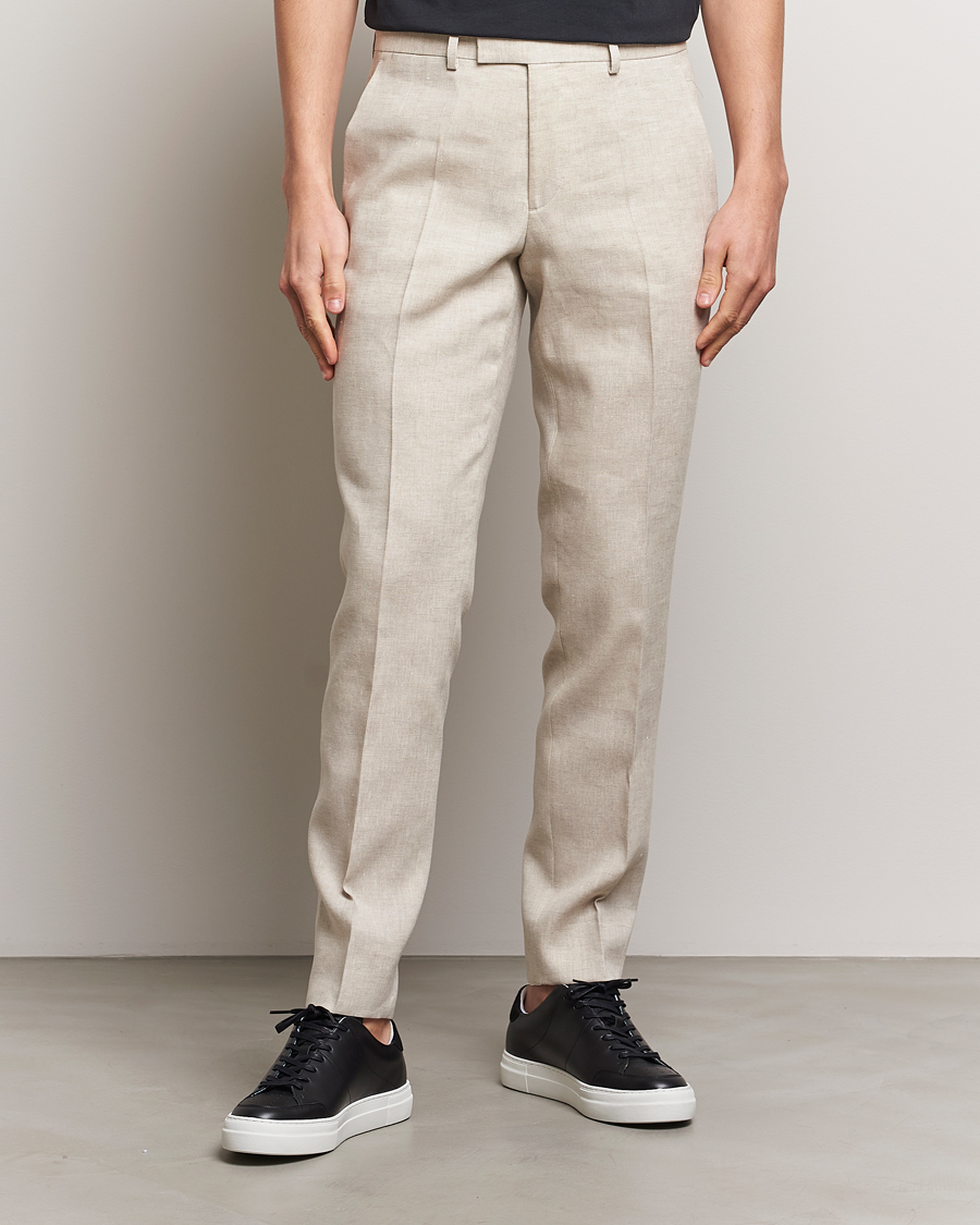 Herre | Hørbukser | J.Lindeberg | Grant Super Linen Trousers Moonbeam