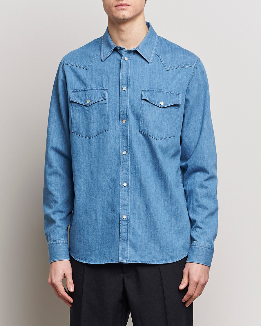 Herre | Denimskjorter | J.Lindeberg | Carson Denim Shirt Bijou Blue