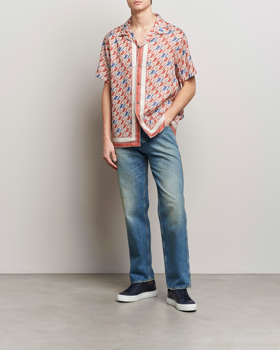 Herre | Skjorter | J.Lindeberg | Elio Tencel Moto Print Short Sleeve Shirt Multi
