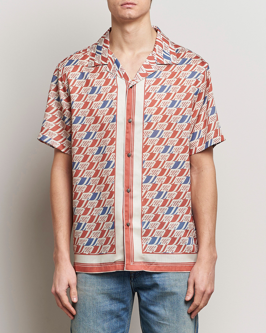 Herre | Skjorter | J.Lindeberg | Elio Tencel Moto Print Short Sleeve Shirt Multi