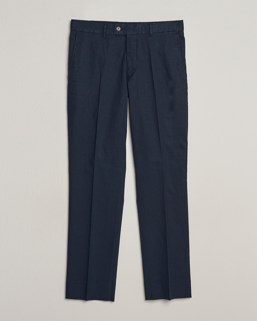 Herre |  | J.Lindeberg | Lois Cotton/Linen Stretch Pants Navy