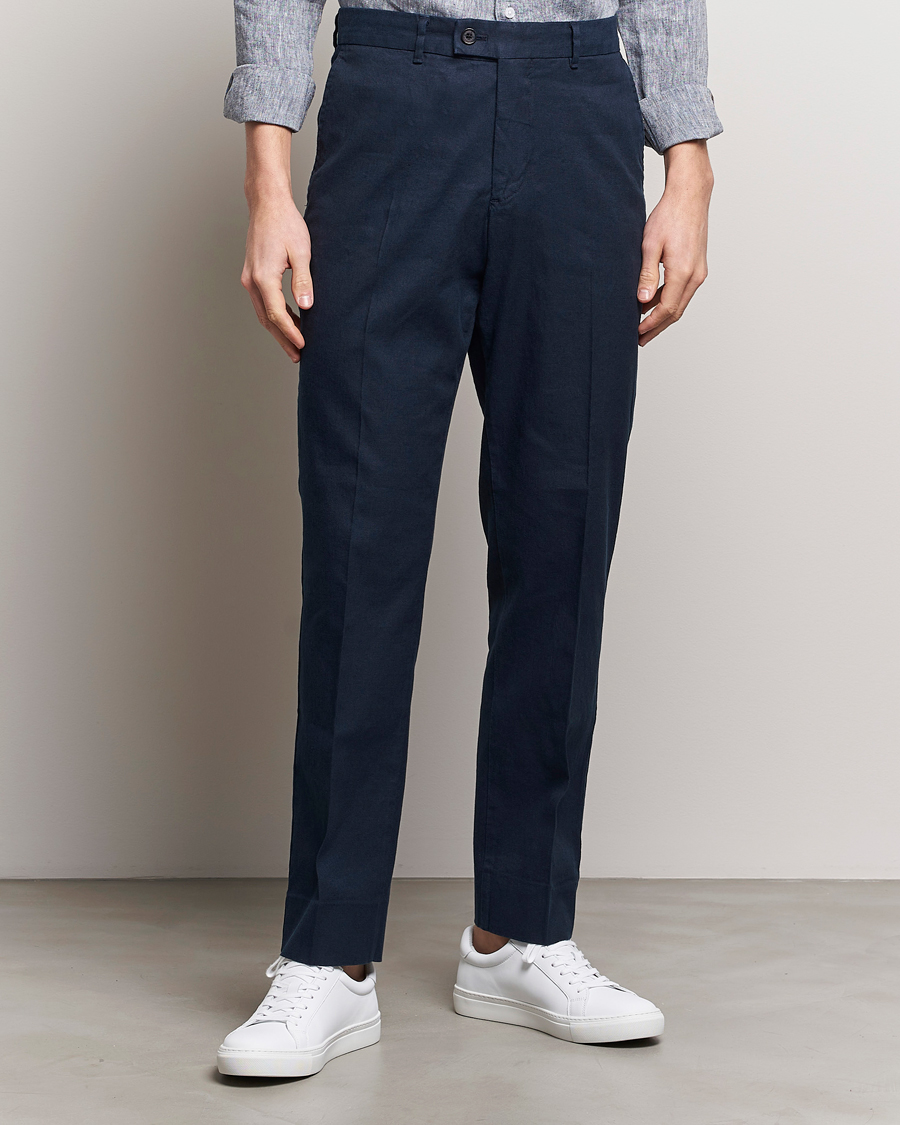 Herre |  | J.Lindeberg | Lois Cotton/Linen Stretch Pants Navy