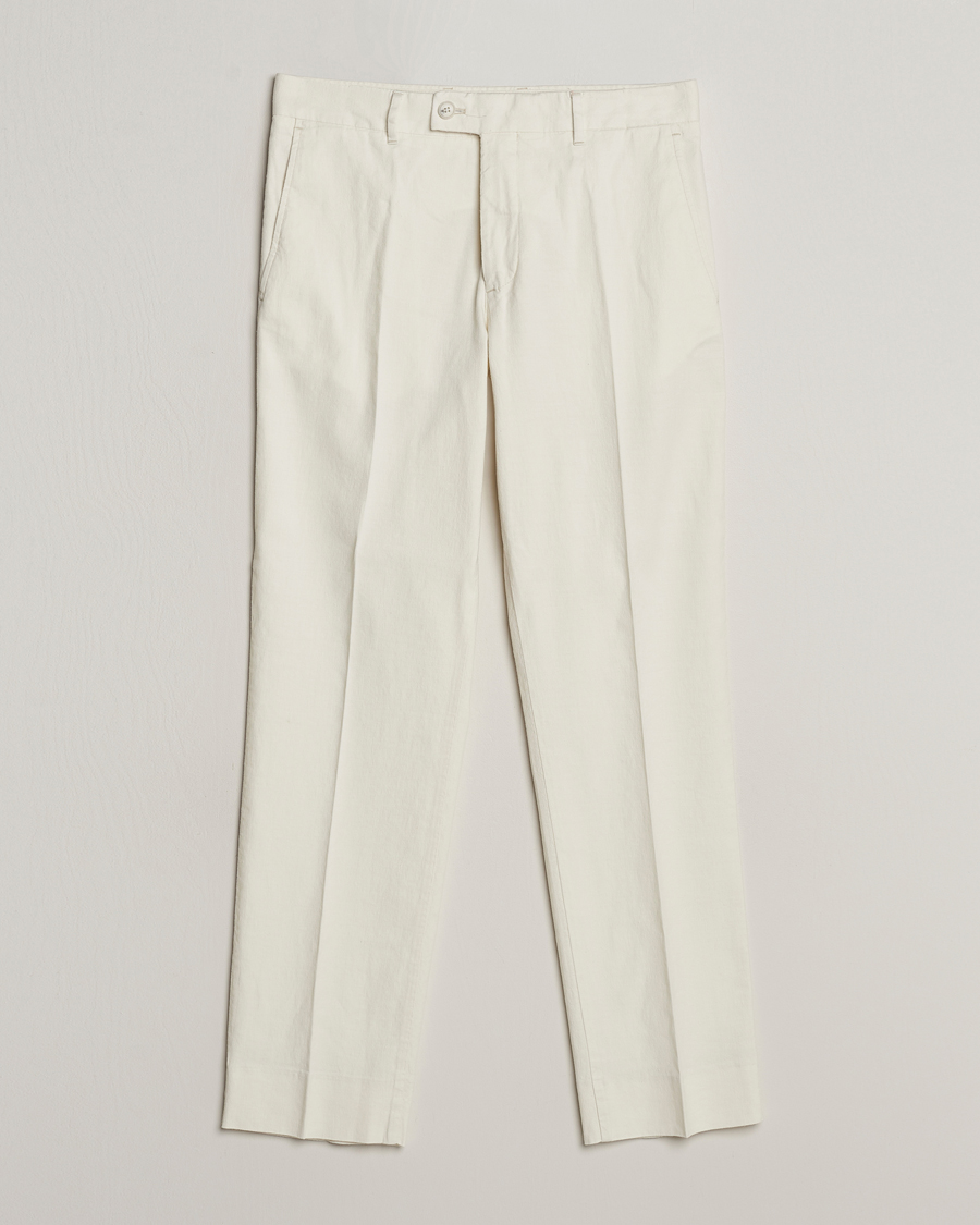 Herre | Bukser | J.Lindeberg | Lois Cotton/Linen Stretch Pants Cloud White