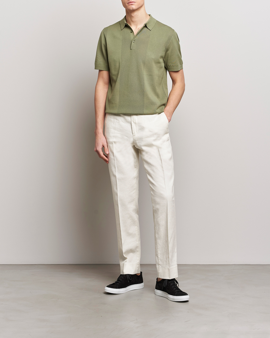 Herre | Bukser | J.Lindeberg | Lois Cotton/Linen Stretch Pants Cloud White