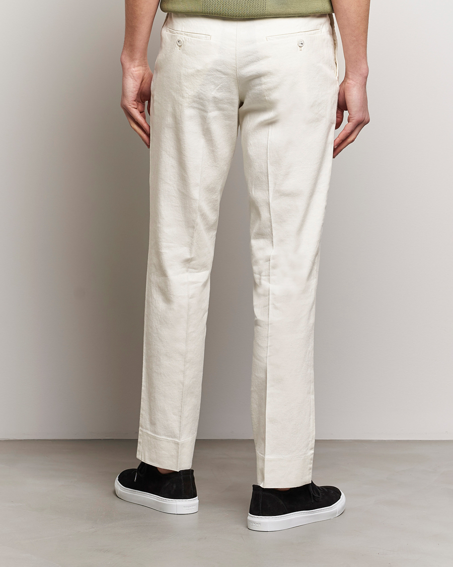 Herre | Bukser | J.Lindeberg | Lois Cotton/Linen Stretch Pants Cloud White