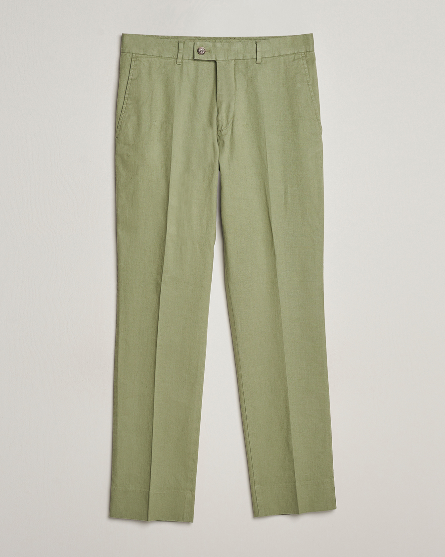 Herr |  | J.Lindeberg | Lois Cotton/Linen Stretch Pants Oil Green