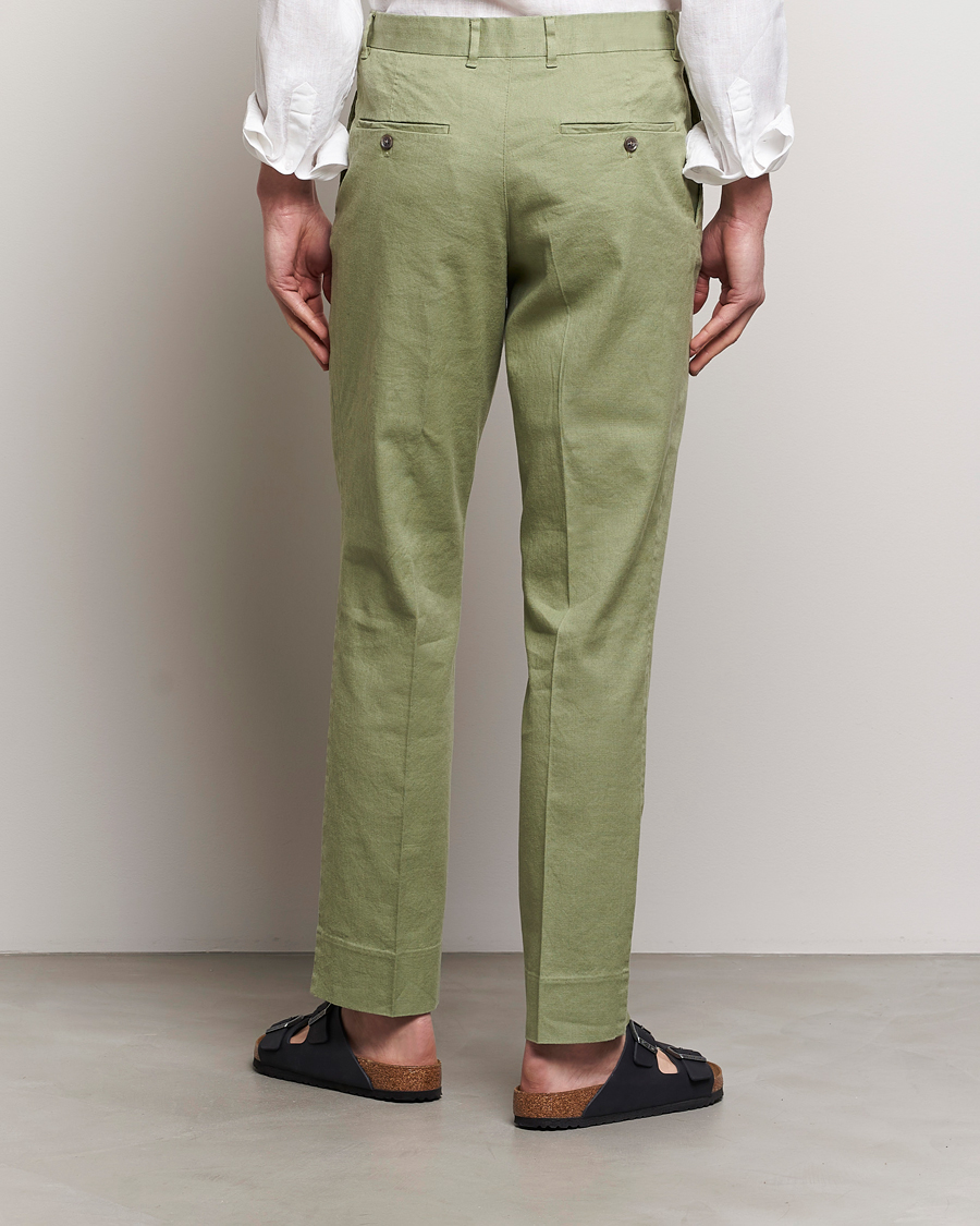 Herre | Bukser | J.Lindeberg | Lois Cotton/Linen Stretch Pants Oil Green