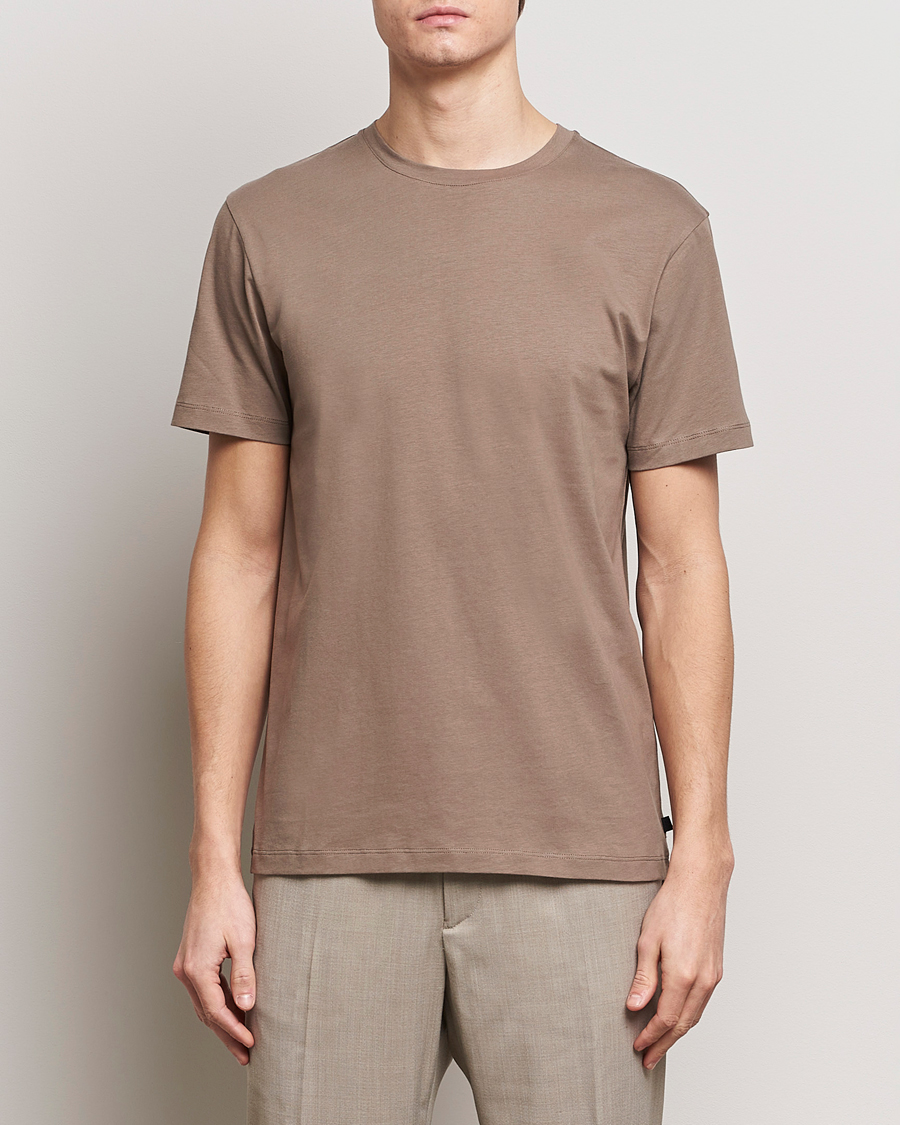 Herre | T-Shirts | J.Lindeberg | Sid Basic T-Shirt Walnut
