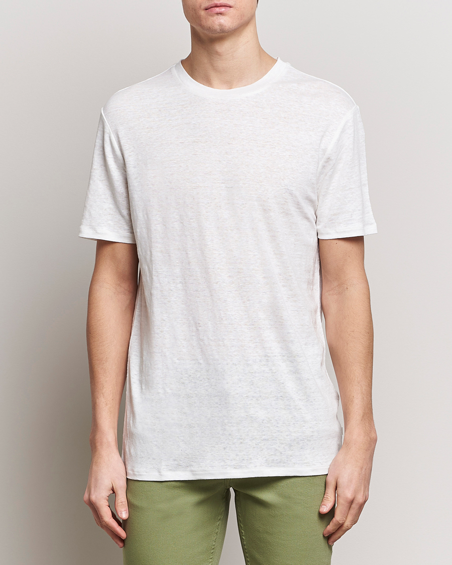 Herre | Hvide t-shirts | J.Lindeberg | Coma Linen T-Shirt Cloud White