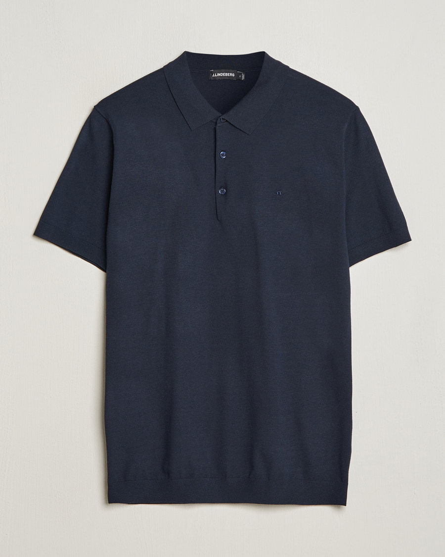 Herr |  | J.Lindeberg | Ridge Rayon Silk Polo Navy