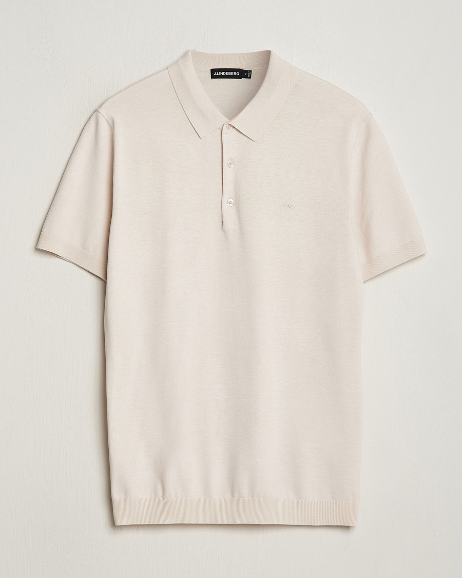 Herre | Polotrøjer | J.Lindeberg | Ridge Rayon Silk Polo Moonbeam