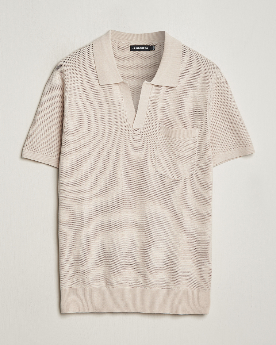 Herre | Polotrøjer | J.Lindeberg | Ben Open Collar Polo Moonbeam