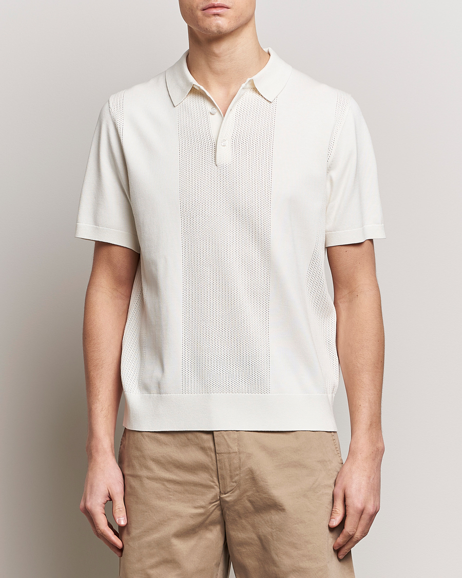 Herre | Polotrøjer | J.Lindeberg | Reymond Solid Knitted Polo Cloud White