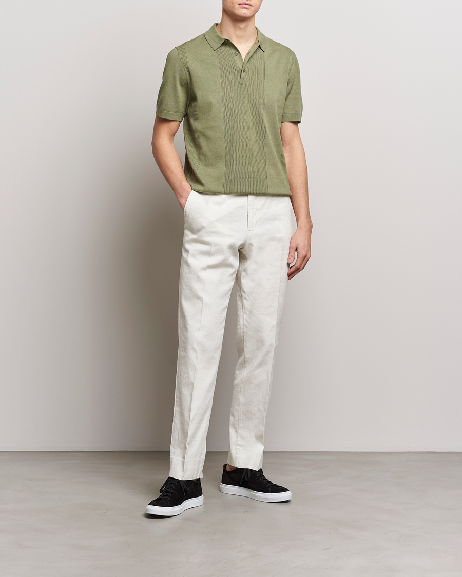 Herre | Polotrøjer | J.Lindeberg | Reymond Solid Knitted Polo Oil Green