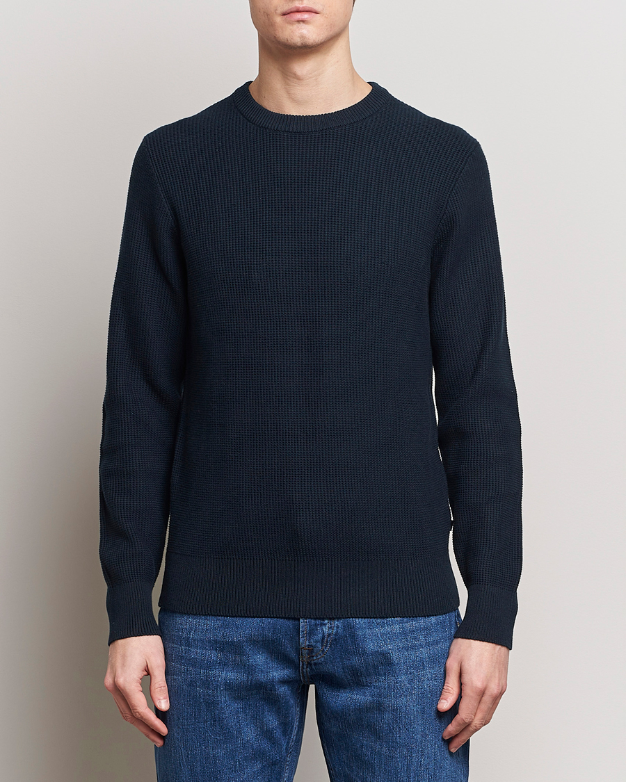 Herre | Afdelinger | J.Lindeberg | Arthur Structure Organic Cotton Crew Neck Navy