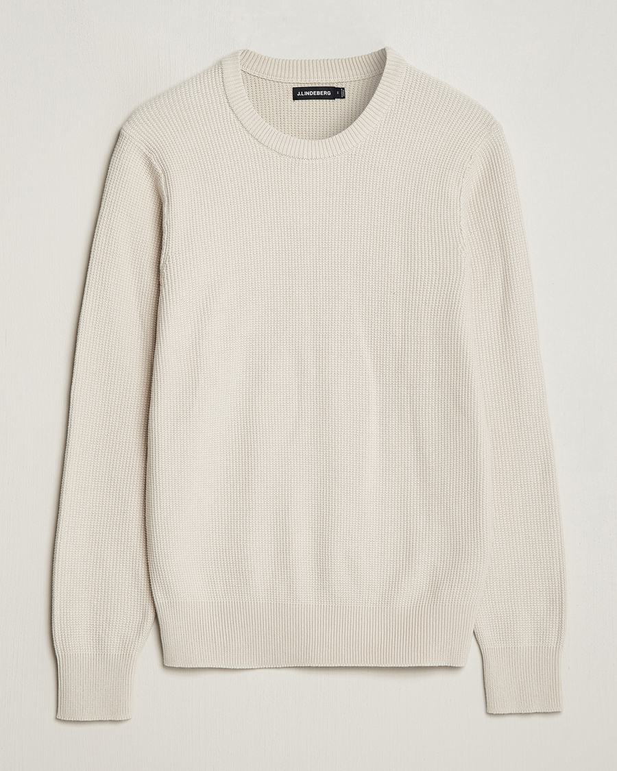 Herre | Trøjer | J.Lindeberg | Arthur Structure Organic Cotton Crew Neck Moonbeam